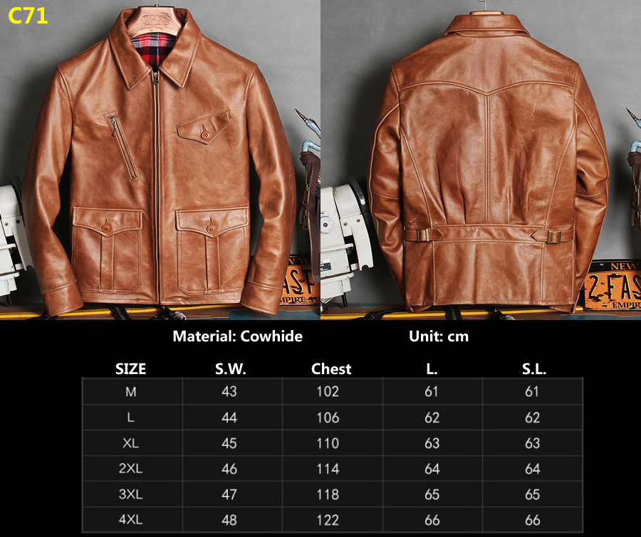 Motorcycle jersey,riding clothes， Material cowhide C71-C80